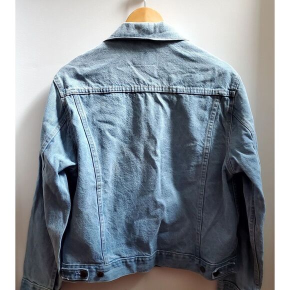 VTG Roebucks Jean Jacket 46 REG Denim 80's Light Wash Copper Buttons 100% Cotton - Picture 3 of 9
